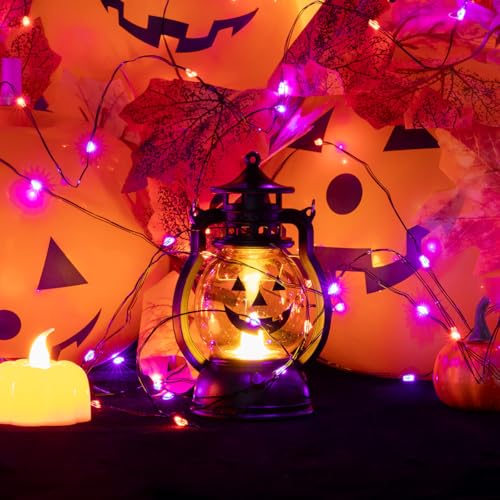 Halloween Fairy Lights 66FT 200 LED Waterproof Plug in Purple and Orange LED String Lights with Remote 8 Modes for Indoor or Outdoor, Patio, Backyard,Garden - color: Purple Orange, size: 66FT 200LEDs
