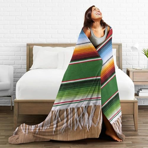 HGOD DESIGNS Mexican Style Throw Blanket Mexican Traditional National Blanket Super Soft Flannel Throw Blanket Lightweight Plush Fuzzy Bed Blanket for Bedding Sofa and Travel 50"X60" - color: Mexican Style, size: 50x60 inch