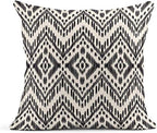 ArtSocket Set of 4 Throw Pillow Covers Ikat Tribal and Boho Bohemian Black Ethnic Herringbone for Ideas Decor Linen Outdoor Pillow Cases Home Decorative Square 26x26 Inches Pillowcases - size: 26" x 26" (Pack of 4)