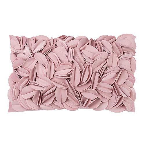 KINGROSE 3D Flower Throw Pillow Cover Home Decorative Pillow Case Sham Soft Lumbar Cushion Cover for Couch Bed Living Room Chair 12 x 20 Inches Rose Gold - color: Gold Pink - Velvet