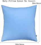 4-Pack 100% Cotton Comfortable Solid Decorative Throw Pillow Case,Thmyo Square Cushion Cover Pillowcase Sublimation Blank Pillow Covers DIY Throw Pillowcase for Sofa(26x26 inch/ 66x66cm,Sky Blue)