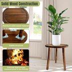 3-Pack Wood Plant Stands Indoor, Mid-Century Modern Plant Stool for 6-12 Inch Pots, Tall Single Corner Wooden Planter Table for Multiple Plants, Living Room, Balcony, and Office