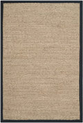 SAFAVIEH Area Rug 2x3 - Natural Fiber Collection - Natural & Black, Seagrass, Herringbone Pattern with Border (NF115C) - color: Natural/Black, size: 2' x 3' (Rectangular)