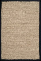 SAFAVIEH Area Rug 2x3 - Natural Fiber Collection - Natural & Black, Seagrass, Herringbone Pattern with Border (NF115C) - color: Natural/Black, size: 2' x 3' (Rectangular)