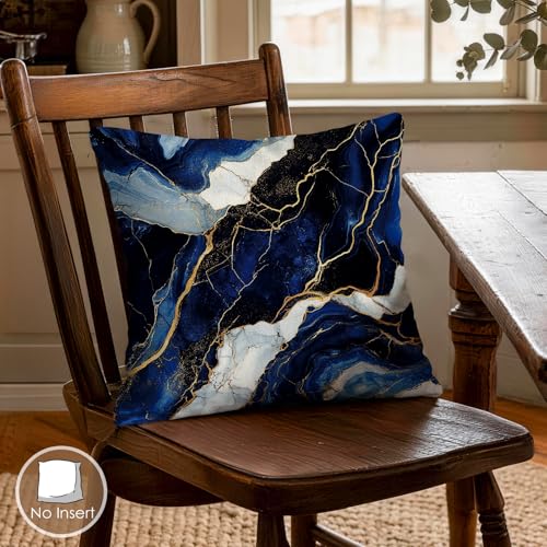 OBSEDE Blue Marble with Faith Quotes Decorative Throw Pillow Covers 18 × 18 in, Set of 4, Couch Cushion Cases Inserts for Sofa Bed Living Room Home Decor, Single-Sided Print - color: Blue Marble With Faith Quotes, size: 18" x 18" (Pack of 4)
