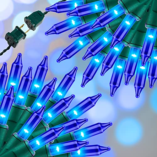 100LIGHTS BLUE Extra-Bright With End Connectors Christmas Decorative Lights 5.98m UL Certified Mini String Light Set Waterproof for Home Garden Holiday Christmas Tree Party Patio Decor Wedding - color: Blue, size: 100 COUNT-1PACK