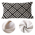 EKOBLA Black and White Accent Throw Pillow Covers Repeating Pattern Geometric Jagged Wave Oblong Rectangle Throw Pillow Cases for Sofa Bed Couch Cotton Linen 12x20 Inches - color: Multi-bs23, size: 20" x 12" (Pack of 1)