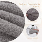 MeMoreCool Stuffed Round Pouf Ottoman Foot Rest, Floor Pouf Foot Stool with Soft Foam Chunk Filling, Small Round Ottoman Footstool Circle Footrest for Living Room, Light Grey - color: Teddy Grey