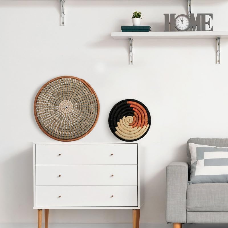 Tatuo 11 Pcs Boho Wall Basket Decor Bulrush Woven Wall Hanging Art Round Farmhouse Rustic Handmade Wicker for Summer Home, Bedroom, Living Room, Kitchen Decorations, Multi Sizes(Classic) - style: Classic