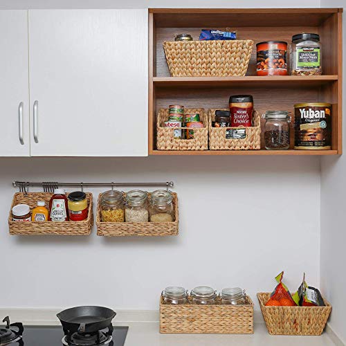 StorageWorks Woven Wall Baskets for Storage, Water Hyacinth Baskets for Shelf, Wall Storage for Kitchen and Bathroom, Hanging Baskets for Organizing, 2 Pack - color: Natural (Water Hyacinth)