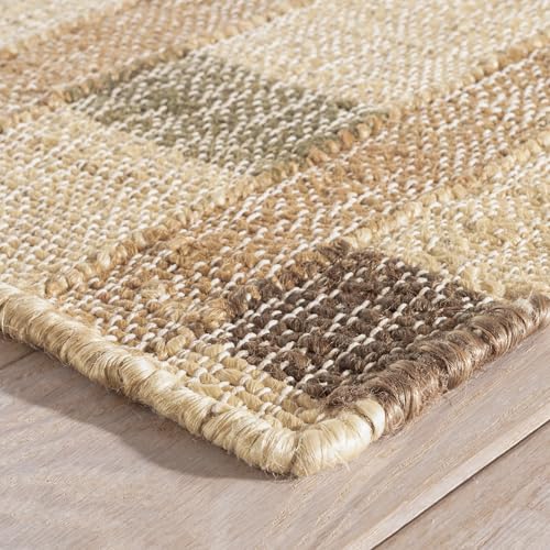 Dash and Albert Mosaic Blue Handwoven Jute Rug, 2 X 3 Feet, Blue/Ivory Geometric Pattern - Premium Luxury Hotel Quality Soft Breathable Hypoallergenic Machine Washable Easy Care All Season - color: Mosaic Blue, size: 2' x 3' (Rectangular)