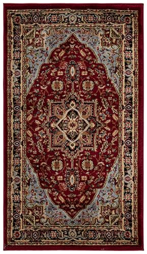 SAFAVIEH Lyndhurst Collection Accent Rug - 2'3" x 4', Red & Black, Traditional Oriental Design, Non-Shedding & Easy Care, Ideal for High Traffic Areas in Entryway, Living Room, Bedroom (LNH330B) - color: Red / Black, size: 2'3" x 4' (Rectangular)