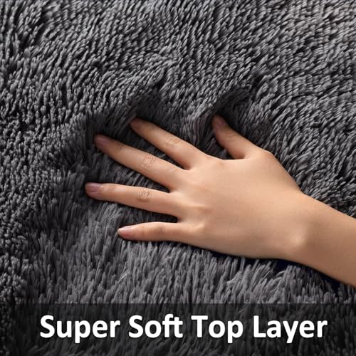 Ophanie Small Rug Washable Non Slip Throw Bedside Area Rugs, Fluffy Soft Mini Bedroom Carpet, Door Entryway Indoor Inside Front Entrance 1.5x2.5 Mat, Home Decor Aesthetic, Grey - color: 1- Grey, size: 1.5' x 2.5' (Rectangular)