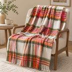 Battilo Christmas Plaid Throw Blanket, Soft Tartan, 50 x 60 in, Red Green - color: Red Green