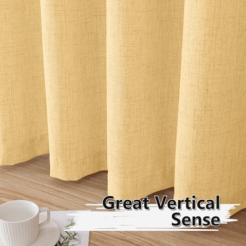 Tollpiz Linen Tier Curtains Rod Pocket Semi Sheer Short Kitchen Curtain Half Burlap Light Filtering Thick Linen Drape for Bathroom, 30 x 30 inches Long, Beige, Set of 2 Panels - color: Beige, size: 30"W x 30"L (Pack of 2)