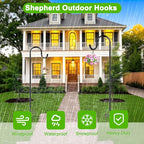 48 Inch Shepherds Hooks for Outdoor, Heavy Duty Bird Feeder Pole with 5 Prong Bases, Garden Hanging Stake for Bird Feeder, Solar Light, Plant Hanger, Wedding Decor, Metal Hanger Hooks, Black, 2 Packs - size: 48 Inch, style: 2 Pack