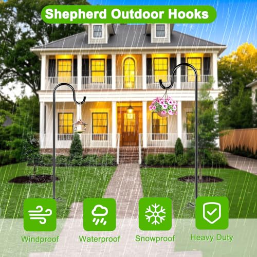 ANIDEER 60" Shepherds Hooks for Outdoor, Heavy Duty Bird Feeder Pole for Hummingbird Feeder, Hanging Lantern, Shepherds Hook for Bird Feeders for Outside with 7 Prongs Base,1 Pack - size: 60 Inch, style: 1 Pack