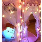 Warm White 50 Led Star Fairy Lights with Remote Control, Battery Powered Five-Pointed Star String Lights - color: Warm White