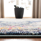 SAFAVIEH Monaco Collection Runner Rug - 2'2" x 6', Navy & Light Blue, Non-Shedding & Easy to Clean, Distressed Medallion Design, Ideal for Hallway, Foyer, Entryway, Kitchen, Bedroom (MNC243N) - color: Navy/Light Blue, size: 2'2" x 6' (Runner)