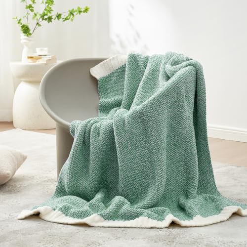 Snuggle Sac Green Throw XL Blanket 50x70,Super Soft Warm Blankets Oversized Throw Knit Blankets Fuzzy Plush Blanket, Heather Green, 50x70 inches - color: Green, size: Throw-XL(50"x 70")