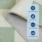 GarveeHome Checkered Sage Green 2x6 Washable Kitchen Runner Rus Geometric Diamond Dot Modern Soft Low-Pile Long Rug for Bedroom Hallways Entryway Non-Slip TPE Rubber Backing - color: Sage Green, size: 2' x 6' (Runner)