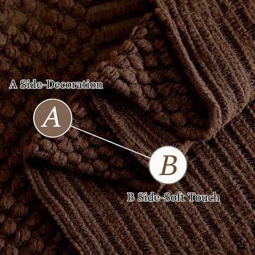 Blagic Knitted Throw Blanket for Couch and Bed, Soft & Cozy Knit Blanket with Tassel, Brown Lightweight Decorative Blankets & Throws, Farmhouse Warm Woven Blanket for All Seasons,50" W x 60" L - color: Brown, size: 50 × 60 in