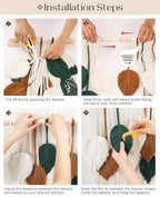 Tempospark Large Macrame Wall Hanging, 39" Wx29 L Boho Wall Hanging, Boho Chic Leaves Tassels Tapestry for Bedroom, Living Room, Dining Room, Nursery, Hallway, Balcony - color: Autumn Harvest, size: 29"L x 39"W