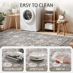 Living Room Rug 6x9, Soft Non Slip Low Pile Washable Rug, Boho Modern Area Rug for Bedroom, Dining Room, Brown - color: Brown, size: 6' x 9' (Rectangular)