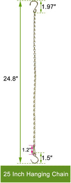 Chain for Hanging Plants,25 Inch Gold Hanging Chain,Hanging Basket Chain Kits with Hooks for Bird FeederHanging Plant Extender Porch Wind Chime (Gold, 25 Inch-4PCS)