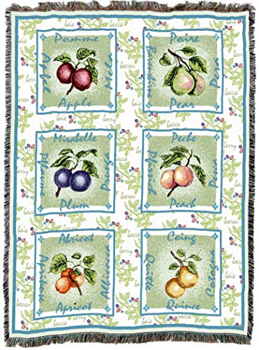 Pure Country Weavers Alsatian Fruit Blanket - Garden Floral Gift Tapestry Throw Woven from Cotton - Made in the USA (72x54) - color: Alsatian Fruit