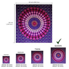 raajsee Indian Cotton Purple Tapestry Mandala Wall Hangings, Hippie Tapestries,Boho Throw Bohemian Bedding, Beach Blanket, Yoga Meditation Rugs Queen Bedspread Queen (82x92 Inches / 210x232 Cms) - color: Purple, size: 92"L x 82"W