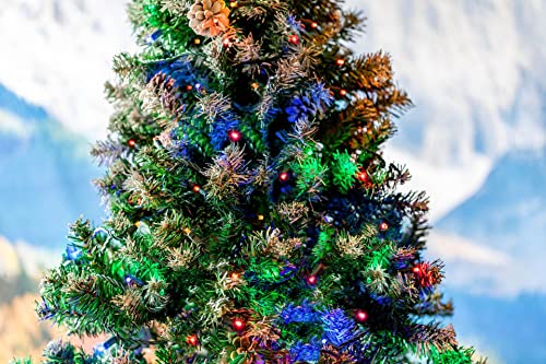 Novelty Lights 25ft 50 LED Multicolor Christmas Lights Outdoor/Indoor, 6" Spacing, Green Wire String Lights for Festive Xmas Lighting, IP55, UL Listed, Dimmable, Connectable - color: Multicolor