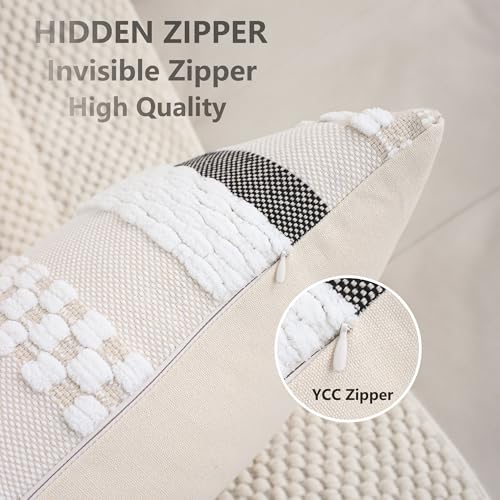 14 x 36 Pillow Cover Boho Lumbar Throw Pillow Cover Body Lumbar Decorative Pillow Case Accent Chenille Striped Pillowcase Farmhouse Cushion Case for Home Decor White (1 Piece) - color: White Stripe, size: 36" x 14" (Pack of 1)