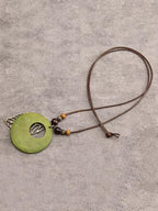 Leather Necklace for Women Long Boho Pendant Hippie Choker Necklace Bohemian Layered Leather Rope Wooden Jewelry Gifts - style: Leather Leaf Necklace