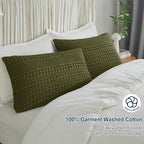 PHF 100% Cotton Waffle Pillow Shams Standard Size, 2 Pack 20" x 26" Soft Skin-Friendly Pillowcases, No Filling, Aesthetic Woven and Breathable Waffle Weave Pillow Case Covers for Bed, Capulet Olive - color: Capulet Olive, size: 26" x 20" (Pack of 2)