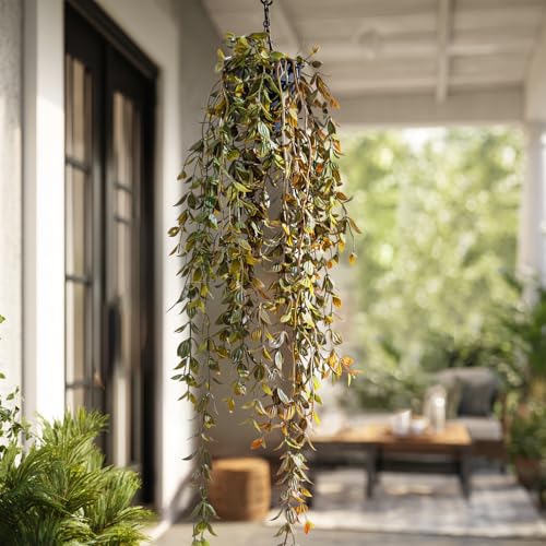 Artificial Hanging Plant 2 Pcs Faux Plant Ivy Vine Faux Eucalyptus Vines Fake Potted Greenery for Wall Living Room Home Shelf Office Bathroom Outdoor Indoor Decor (Type 3) - color: Type 3