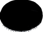 CRAFT KALA 32" Round Mandala Boho Pillow Cover Meditation India Room Seating Poufs Cover for Living Yoga Room Home Décor Bedroom Balcony Garden Decoration Cotton Floor Cushion Cover Black White Flower