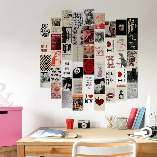 KBKBART 50Pcs Downtown Girl Room Decor, Y2k Wall Art Prints for Bedroom, Coquette Wall Collage Kit for Room Aesthetic, 4"x6" Vintage Photo Collage Kit Pictures, Retro Rockstar Posters Dorm Decor - color: Downtown Gril Wall Collage Kit, size: 4x6 inch x 50