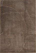 Abani Neutral Collection Brown Area Rug 8' x 10' for Living Room, Dining Room, Family Room - Mid-Century Concentric Circle Design - Durable & Easy to Clean - color: Brown, size: 8' x 10' (Rectangular)