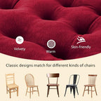 ELFJOY 4 Pack Chair Cushions for Dining Chairs Chair Pads Cushion for Kitchen Office Tufted Square Seat Cushion with Ties (16" Burgundy Velvet) - color: Burgundy Velvet