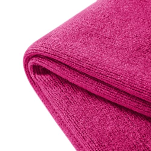 Homiest Decorative Knitted Throw with Fringe, Lightweight Acrylic Knit Blanket, Soft & Cozy Tassel for Couch Sofa Bed (Dark Pink, 50 x 60 Inch) - color: Fuschia, size: 50" x 60"