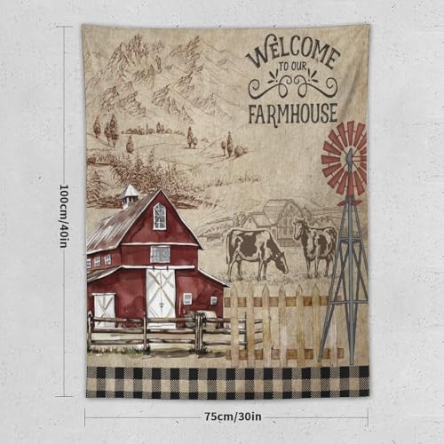 Farm Tapestry,Rustic Farmhouse Western Wildlife Country Farm Animal Wall Hanging Tapestries Home Decor Art Kids Boys Girls Adults Home Room Decor 30"x40" - color: Farm-1, size: 40"L x 30"W