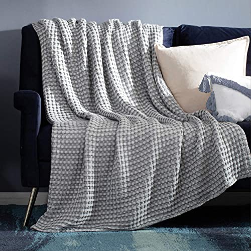 Bedsure Cooling Cotton Waffle Twin XL Blanket - Lightweight Breathable Blanket of Rayon Derived from Bamboo for Hot Sleepers, Luxury Throws for Bed, Couch and Sofa, Grey, 66x90 Inches - color: Grey, size: Twin XL (66" X 90")