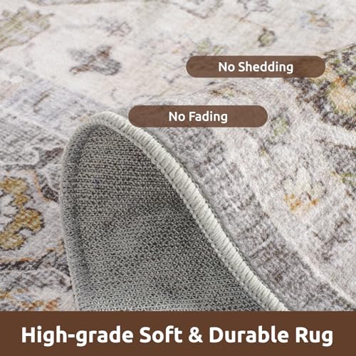 AMOAMI-2X3 Small Rug-Washable Rugs Entryway Mat Indoor-Soft Vintage Non Slip Rugs for Kitchen Laundry Room Bathroom Grey Decorative Accent Rug for in Front of Sink 24 Inch x36 Inch - color: Grey, size: 2' x 3' (Rectangular)