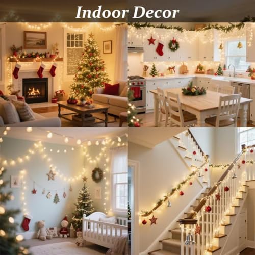 200 LED Clear Wire Warm White Christmas String Lights, 72 ft Plug-in Fairy String Lights with 8 Modes for Christmas/Party/Wedding/Bedroom/Indoor/Outdoor Decor, UL Certified - color: Warm White