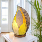 Eangee Home Design Leaflet Table Lamp Multi Shade Made of Real Cocoa Leaves 5 Inches Length x 7 Inches Width x 14 Inches Height (647 t m) - color: Multicolor