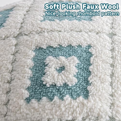 AmHoo Pack of 2 Decorative Throw Pillow Covers Rhomboid Luxury Super Soft Plush Set Case Cushion for Couch Sofa Bedroom 20 x 20-Inch Porcelain Blue - color: Porcelain Blue, size: 20" x 20" (Pack of 2)