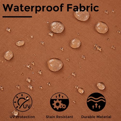 Bistro Chair Cushions 15 inch,Set of 2,Tufted Round Chair Cushions with Ties,15"x15"x4",Water Resistant Round Seat Cushion for Barstool Chairs,Patio Garden Kitchen Outdoor Furniture(Caramel Orange) - color: Caramel Orange, size: 15"x15"