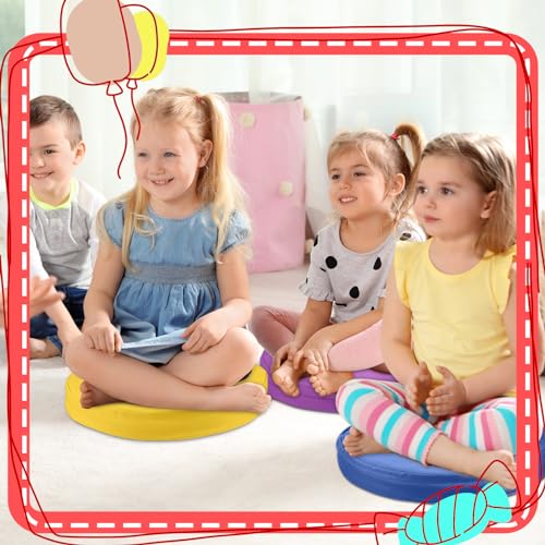 Juexica 4 Pcs Extra Thick Flexible Seating Floor Cushions Assorted Colored Pillow Floor Cushions for Classroom Soft Flexible Seating for Kids Learning Sitting Daycare School Chair (Bright Colors) - color: Bright Colors