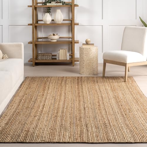 nuLOOM 2x6 Rigo Jute Hand Woven Area Rug, Natural, Solid Farmhouse Design, Natural Fiber, For Bedroom, Living Room, Dining Room, Hallway, Office, Kitchen, Entryway - color: Natural, size: 2'6" x 6' (Rectangular)